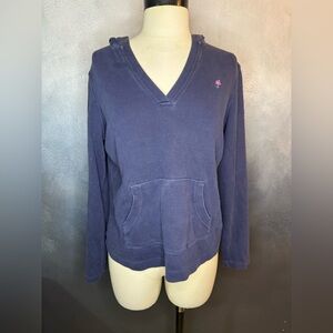 Lilly Pulitzer Deep Blue V-Neck Hoodie Size M